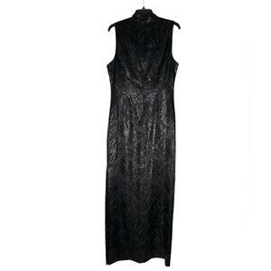 VTG Andrea Polizzi For Rex Lester Black Maxi Dress Womens 14 Deadstock NWT